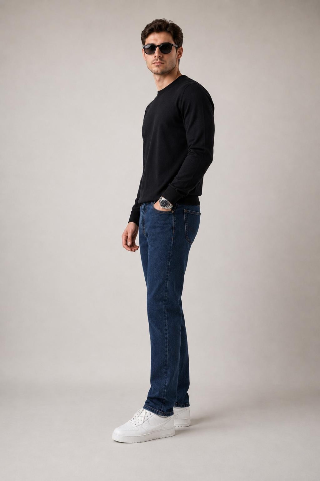 Erkek Kot Rengi Regular Kalıp Kot Pantolon Jeans