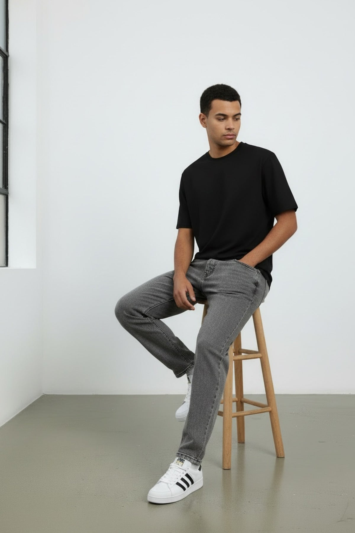 Erkek Boyfriend Kot Pantolon Rahat Kalıp Modern Kesim Günlük Şık Denim