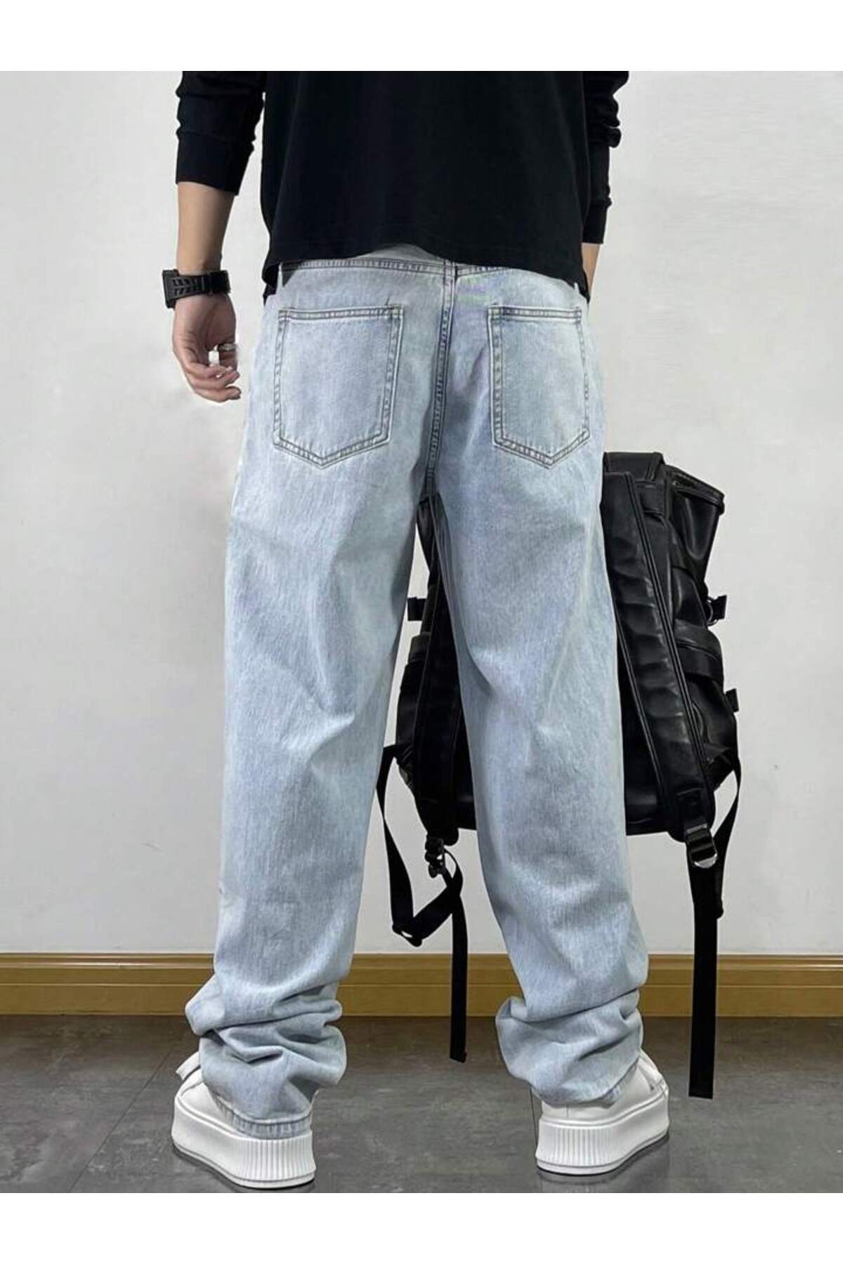 Erkek Yeni Sezon Baggy Fit Bol Kalıp Kot Pantolon