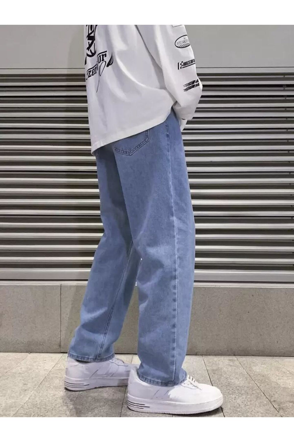 Erkek Rahat Kalıp Bol Paça Pantolon Jean