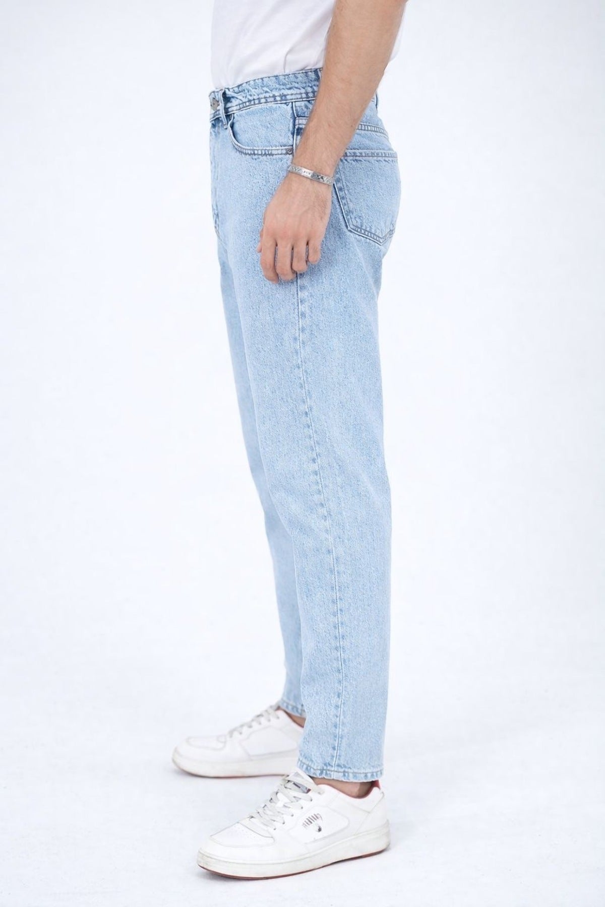 Erkek Rahat Kalıp Denim Pantolon Modern Kesim Günlük Şık Basic Kot