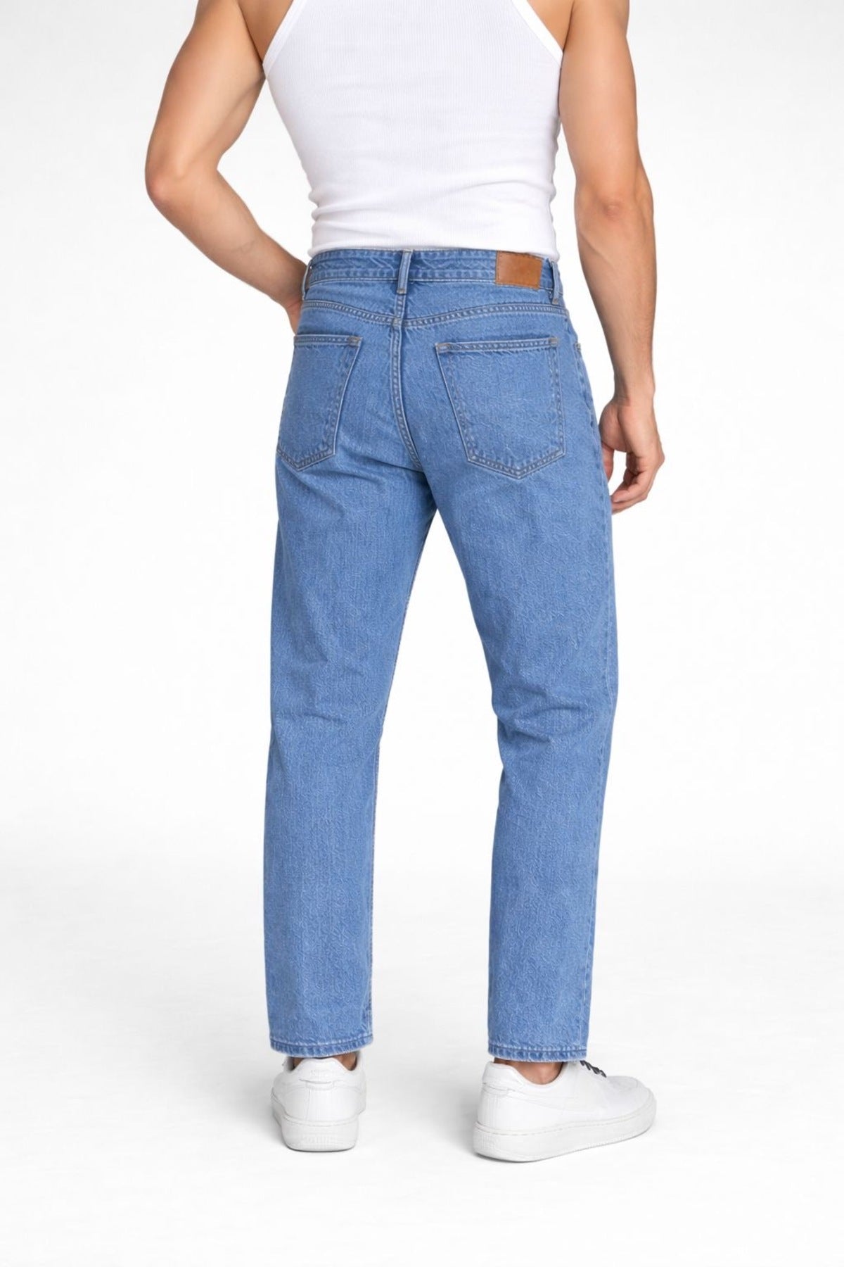 Erkek Koyu Mavi Mom Fit Jean Pantolon