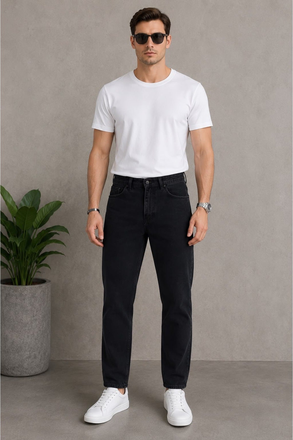 Erkek Yazlık Boyfriend Fit Jean Pantolon Rahat Kesim Denim Pantolon Günlük ve Sokak Stiline Uygun