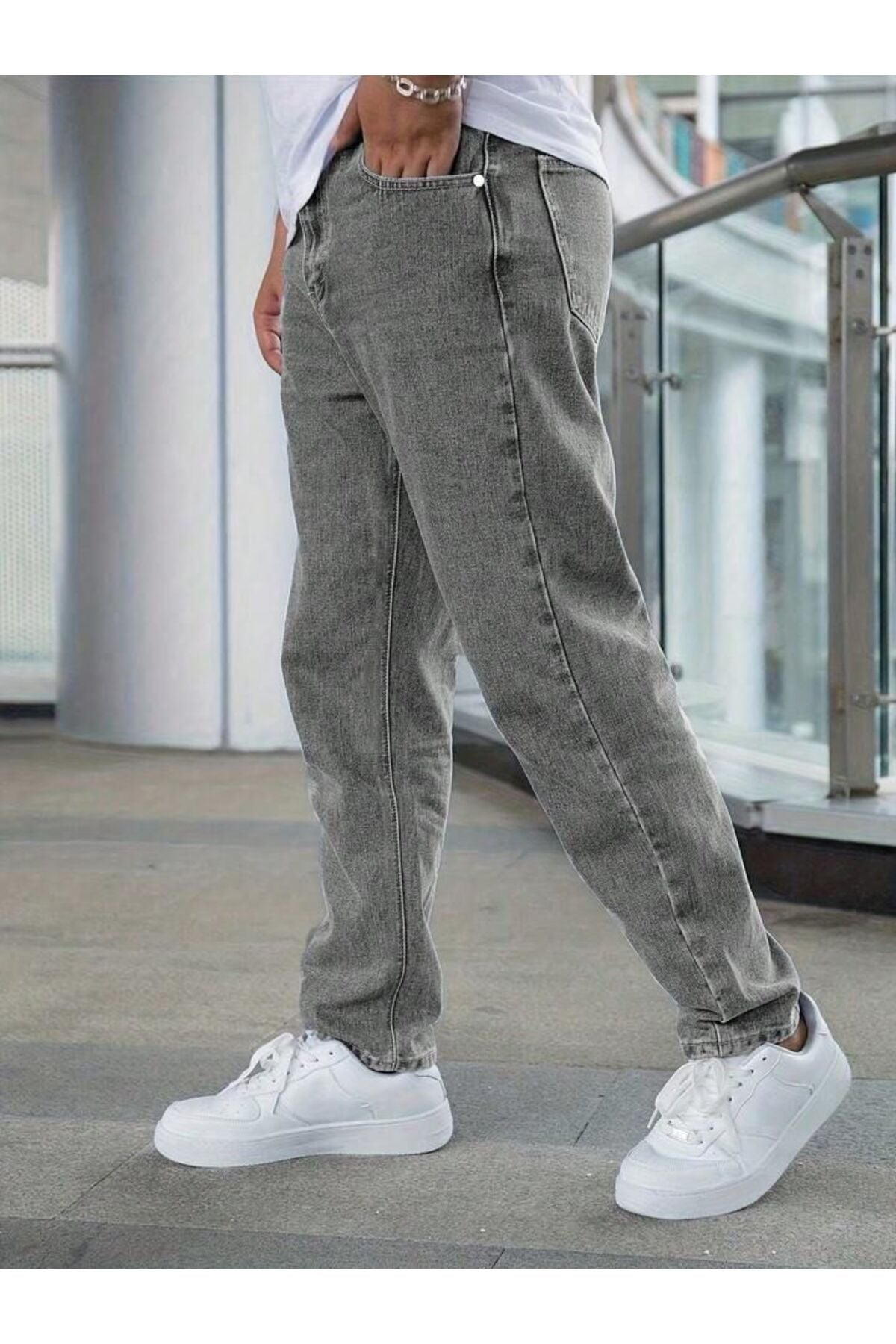 Erkek Rahat Kalıp Bilek Paça Pantolon Jean