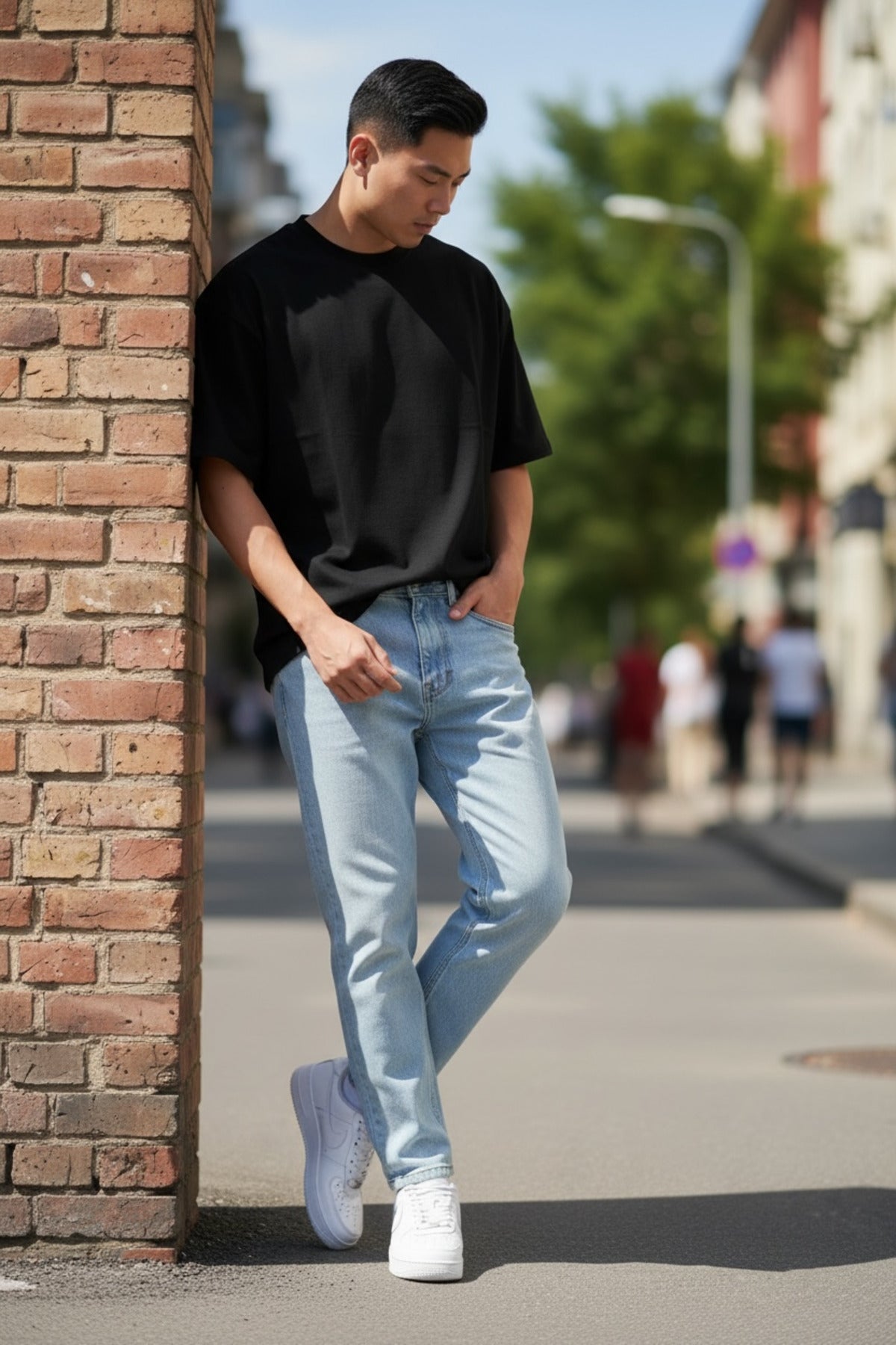 Erkek Yazlık Boyfriend Fit Jean Pantolon Rahat Kesim Denim Pantolon Günlük ve Sokak Stiline Uygun