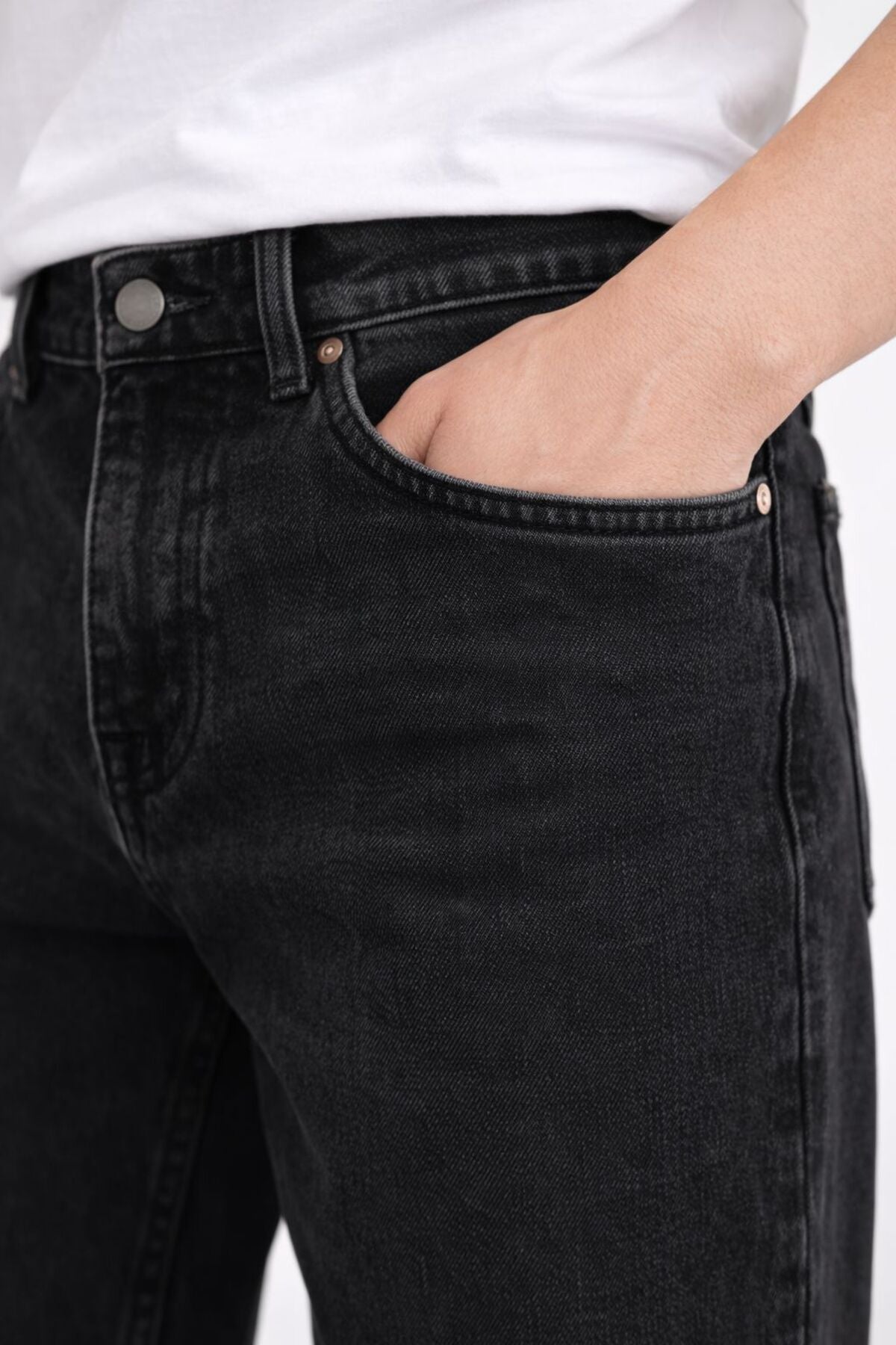 Erkek Siyah Baggy Bol Kalıp Kot Pantolon