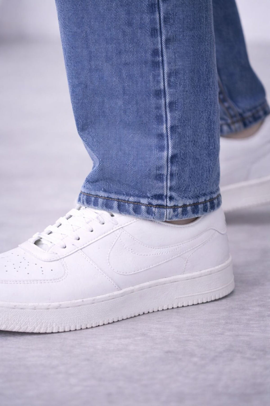 Erkek Koyu Kar Yıkama Boyfriend Jean Pantolon Rahat Kalıp Günlük Denim
