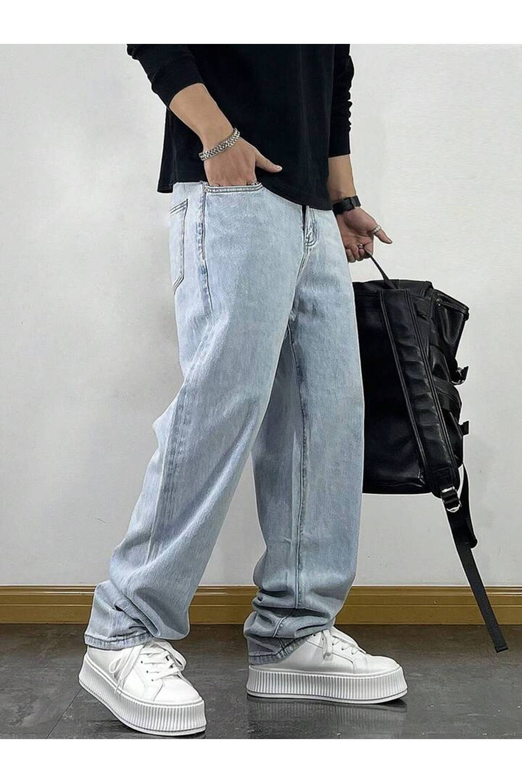 Erkek Yeni Sezon Baggy Fit Bol Kalıp Kot Pantolon