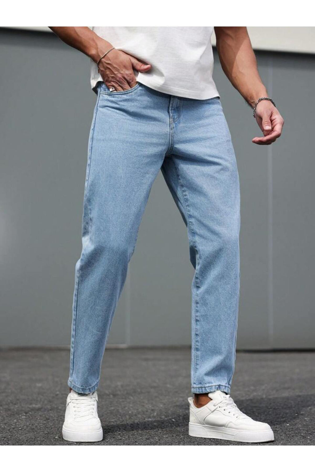 Erkek Boyfriend Jean Pantolon Günlük Rahat Bol Kalıp Denim Kot Salaş Tarz