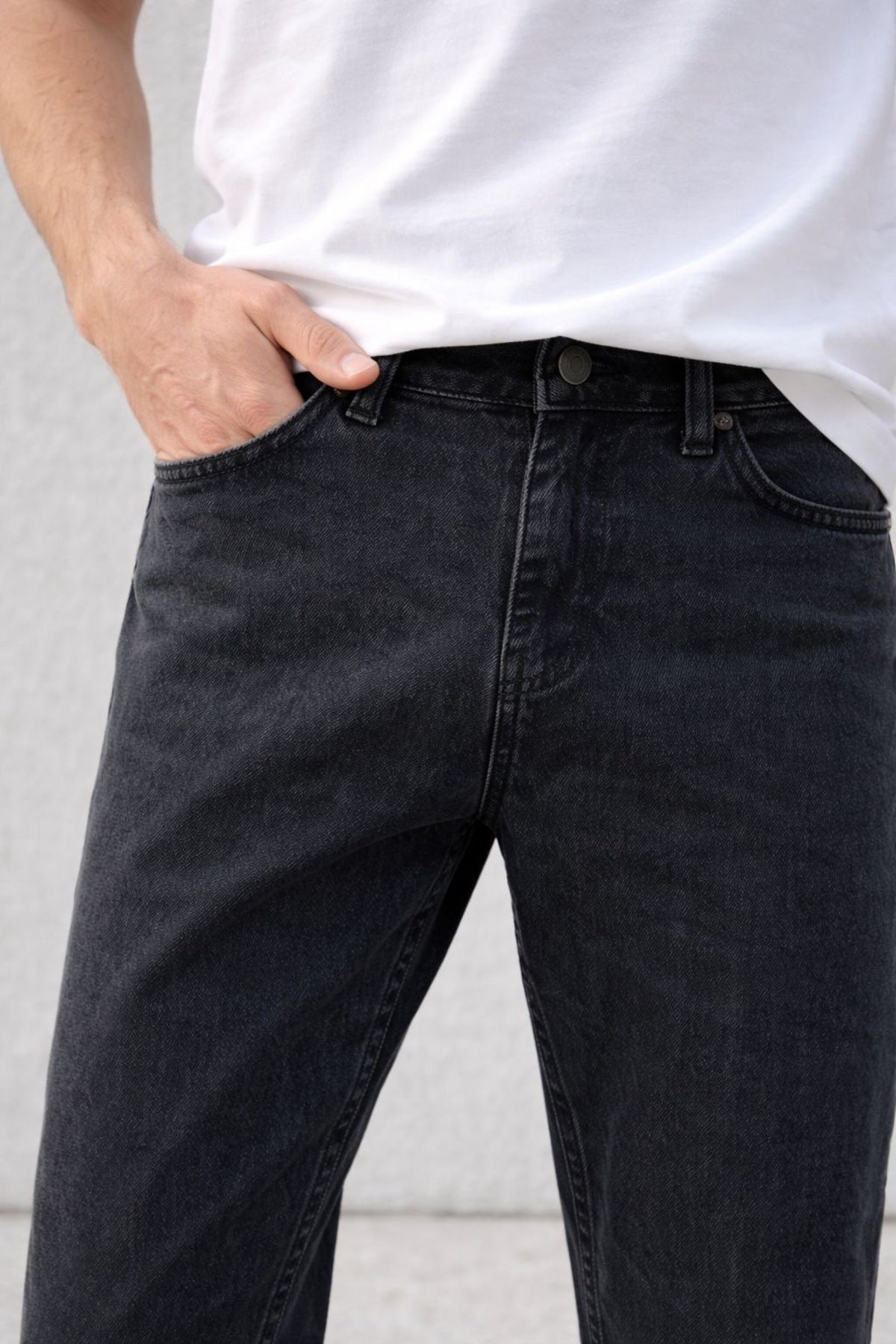 Erkek Rahat Kalıp Jean Pantolon Günlük Modern Kesim Denim Kot Pantolon