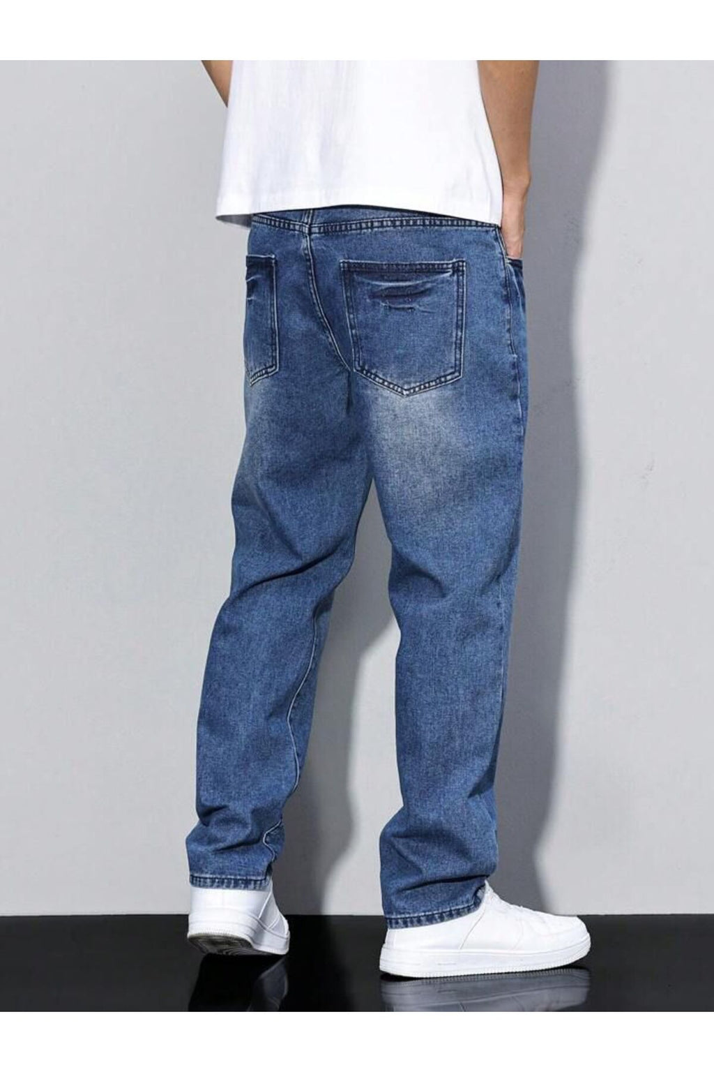 Erkek Bol Paça Rahat Kalıp Kot Pantolon Jean