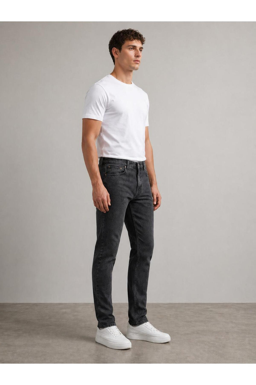 Erkek Regular Kalıp Denim Pantolon Günlük Rahat Kesim Şık Basic Jean