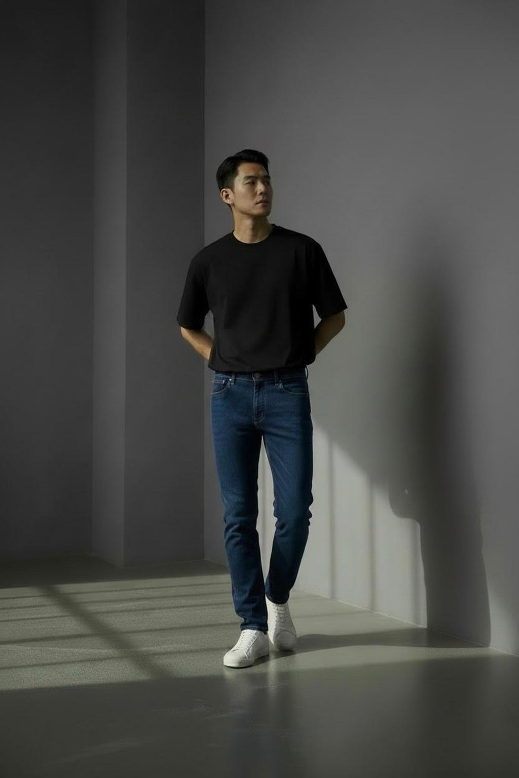 Erkek Regular Boru Paça Likralı Denim Jeans Kot Pantolon