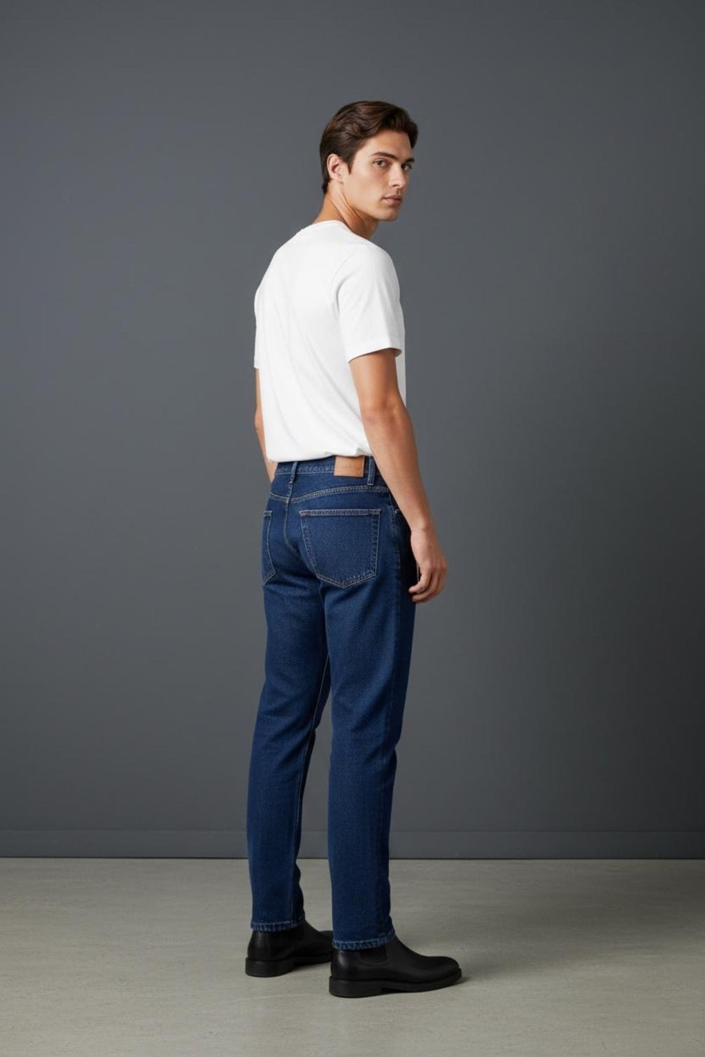 Erkek Regular Kalıp Likralı Lacivert Denim Pantolon Rahat Esnek Günlük Şık 5 Cep