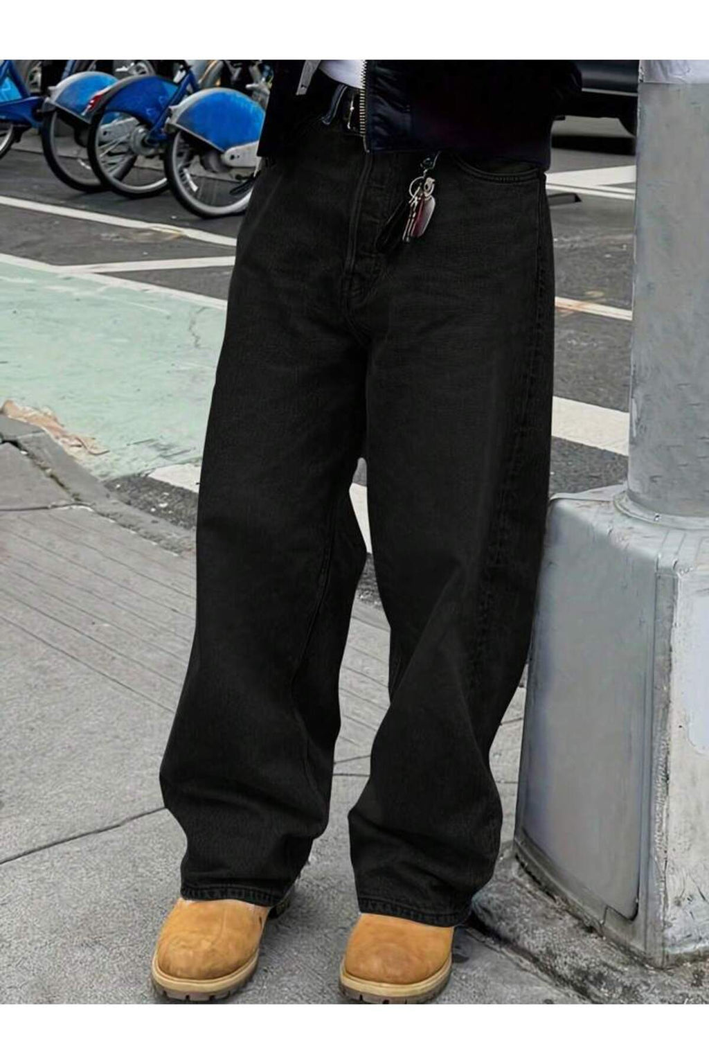 Erkek Oversize Denim Pantolon Rahat Kalıp Modern Kesim Günlük Streetwear Kot Pantolon