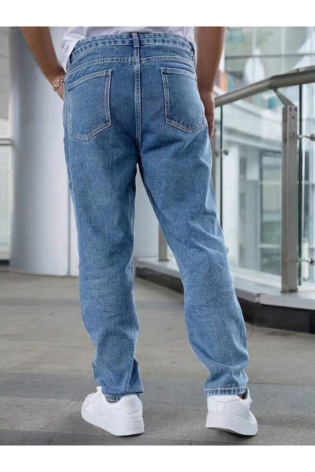 Erkek Rahat Kalıp Bilek Paça Pantolon Jean