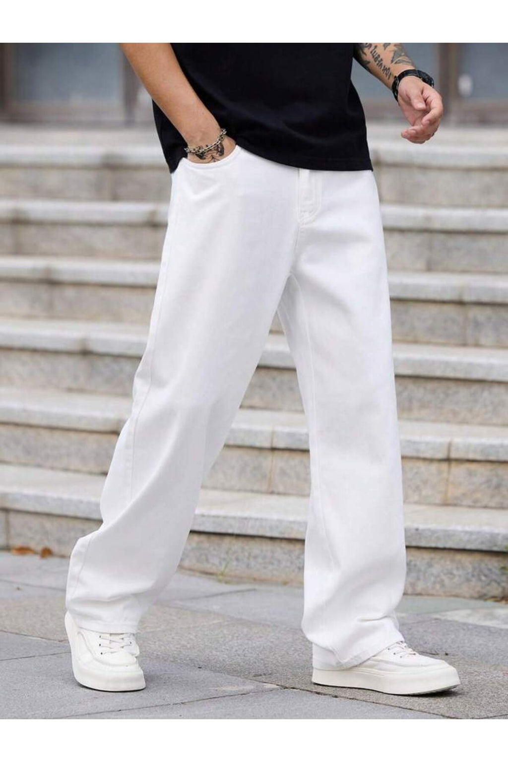 Erkek Yeni Sezon Baggy Fit Bol Kalıp Kot Pantolon