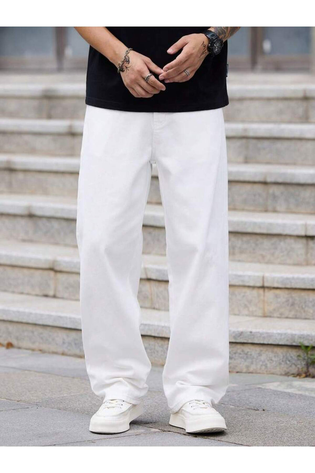 Erkek Yeni Sezon Baggy Fit Bol Kalıp Kot Pantolon