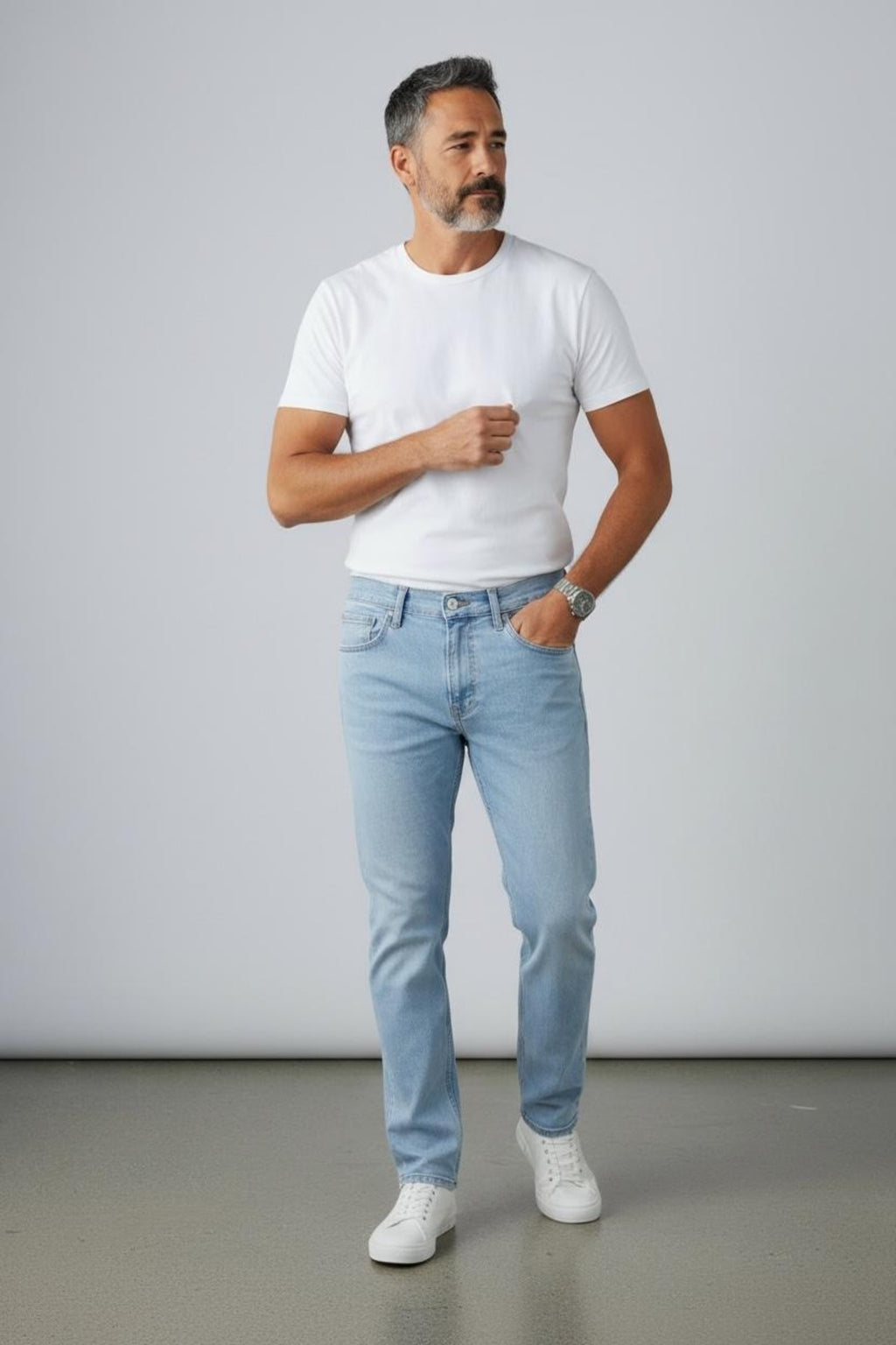 Erkek Regular Kalıp Denim Pantolon Günlük Rahat Kesim Şık Basic Jean
