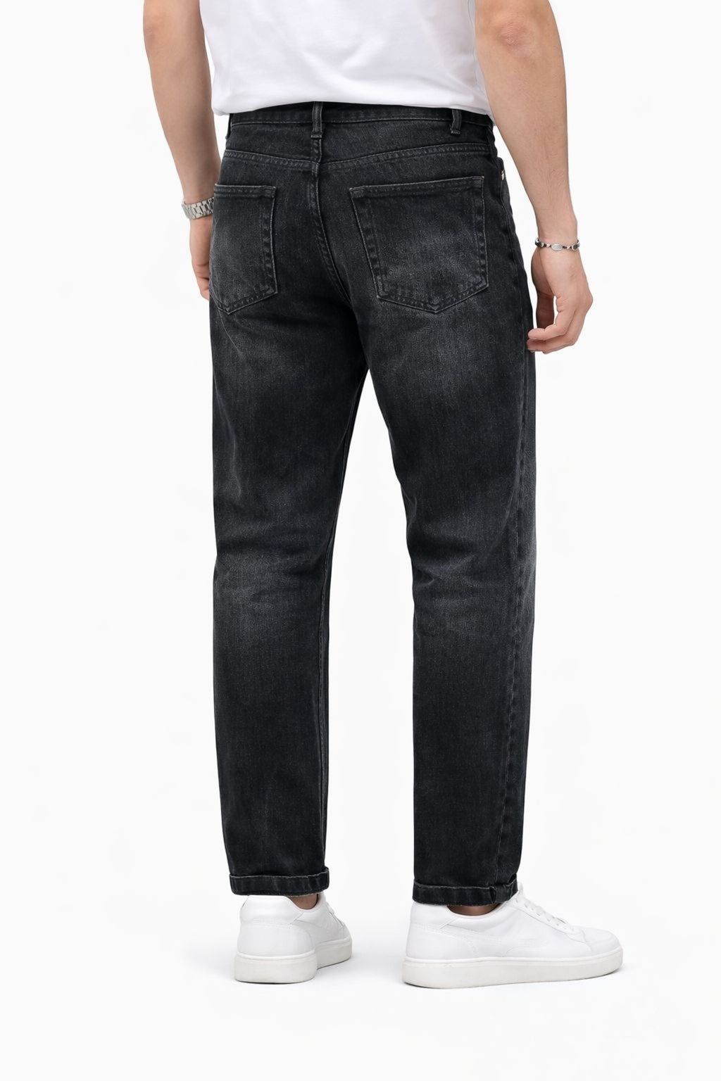 Erkek Vintage Taşlama Detaylı Boyfriend Pantolon tb