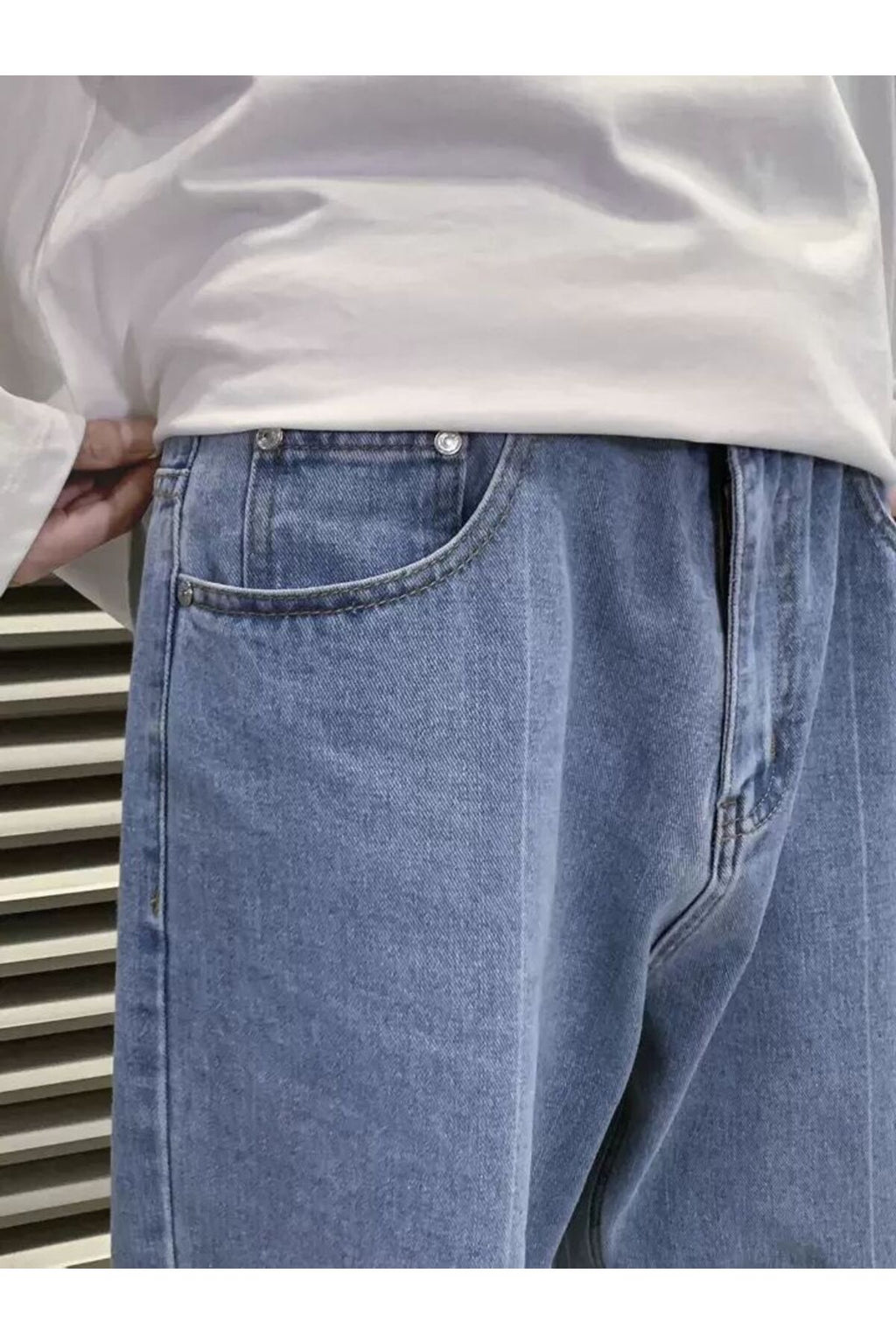 Erkek Rahat Kalıp Bol Paça Pantolon Jean