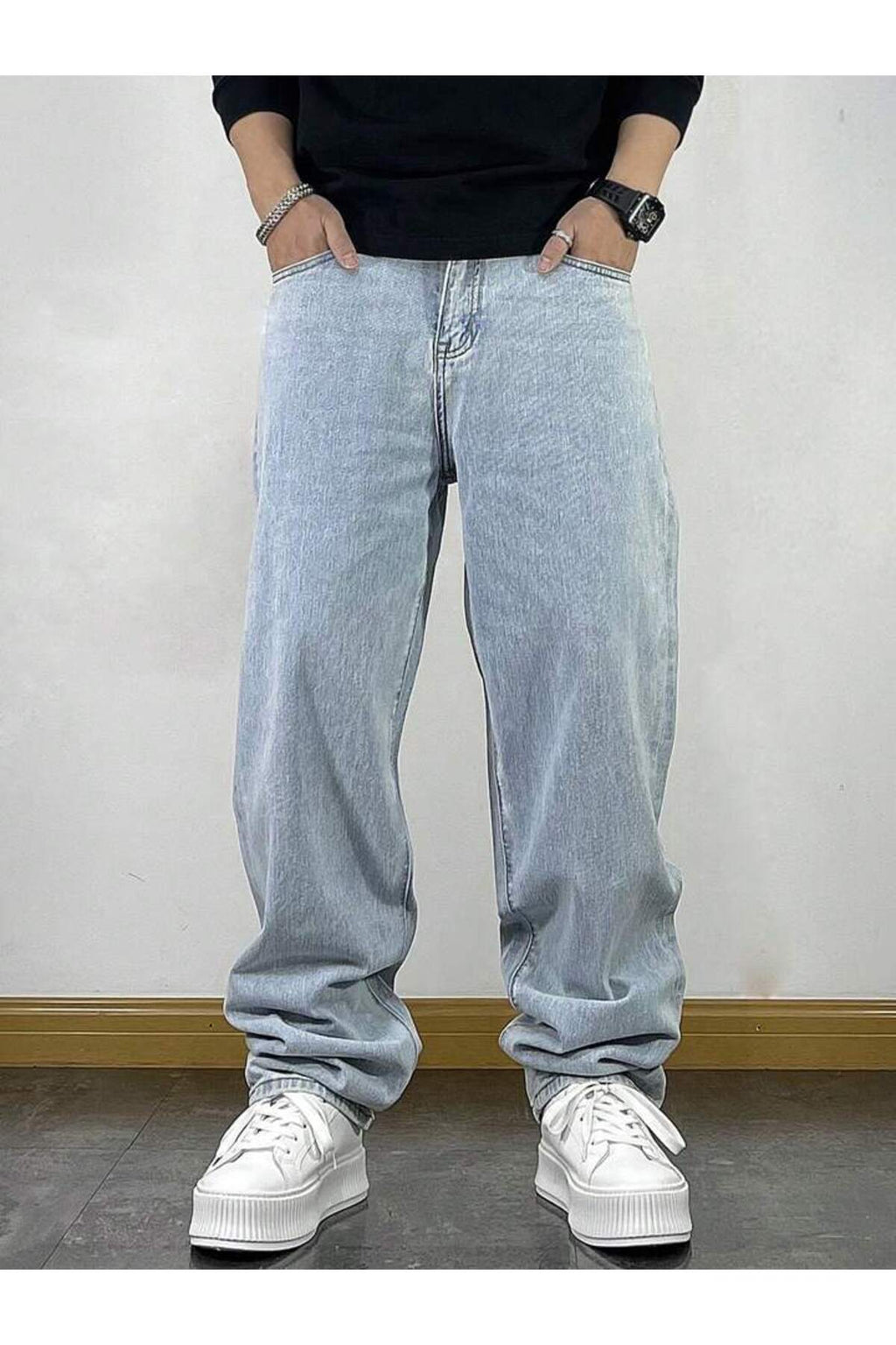 Erkek Yeni Sezon Baggy Fit Bol Kalıp Kot Pantolon