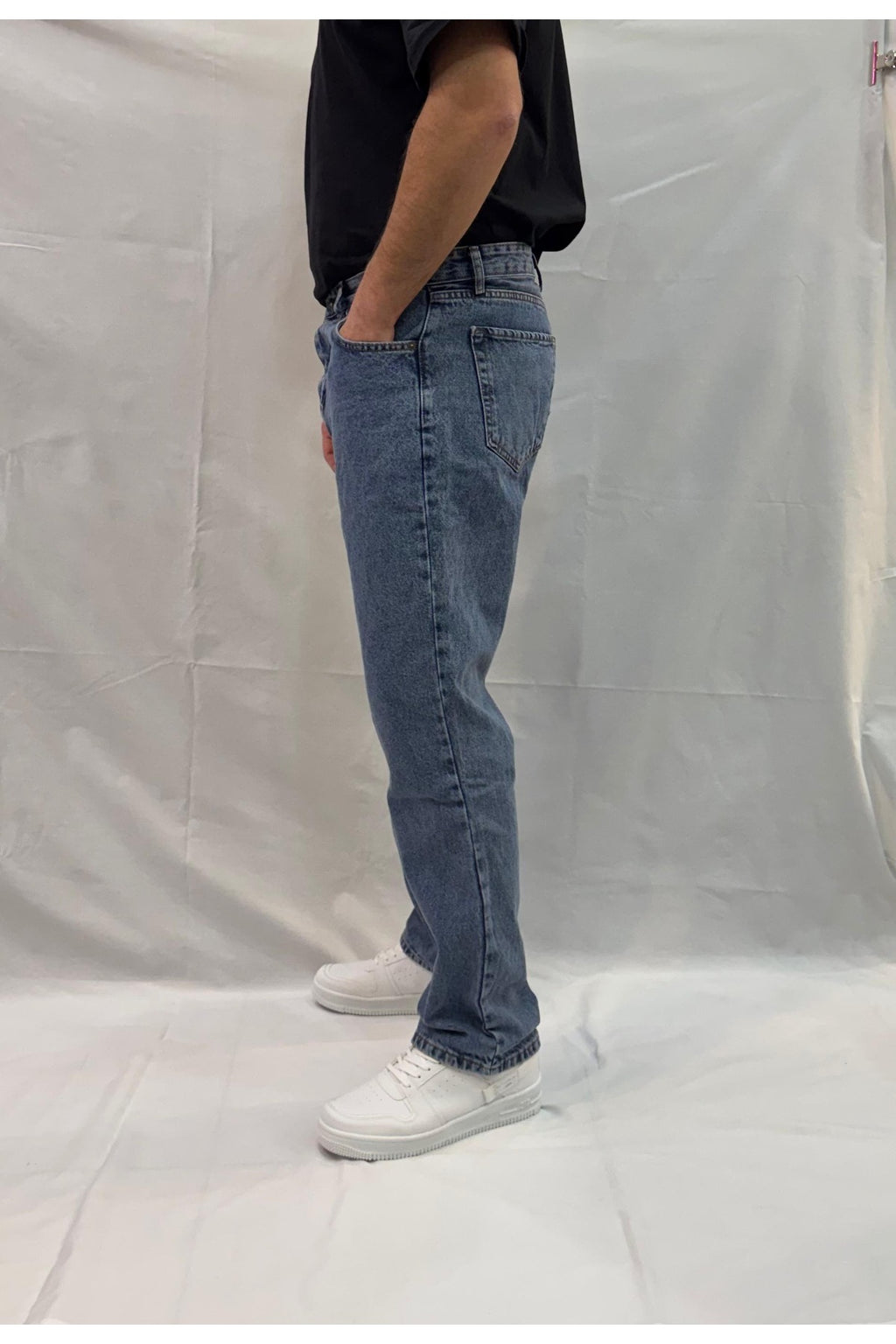Erkek Baggy Bol Kesim Kot Pantolon