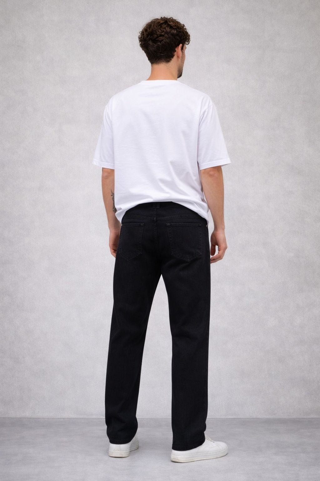 Erkek Vintage Siyah Baggy Bol Kalıp Pantolon