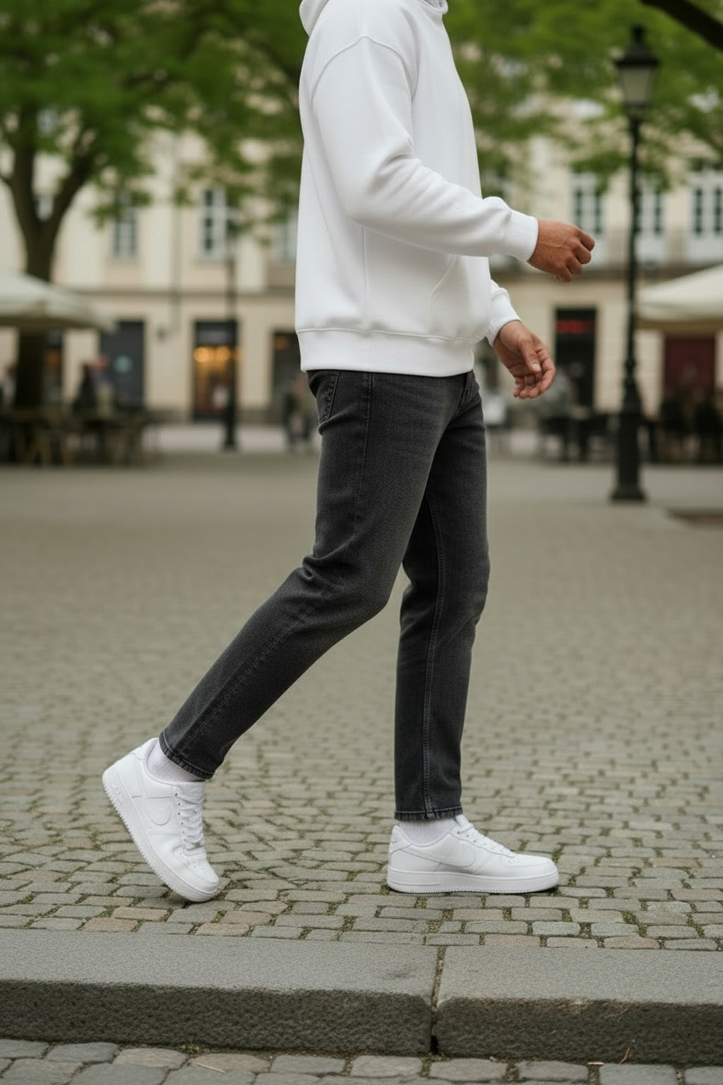 Erkek Yıkamalı Siyah Boyfriend Fit Pantolon