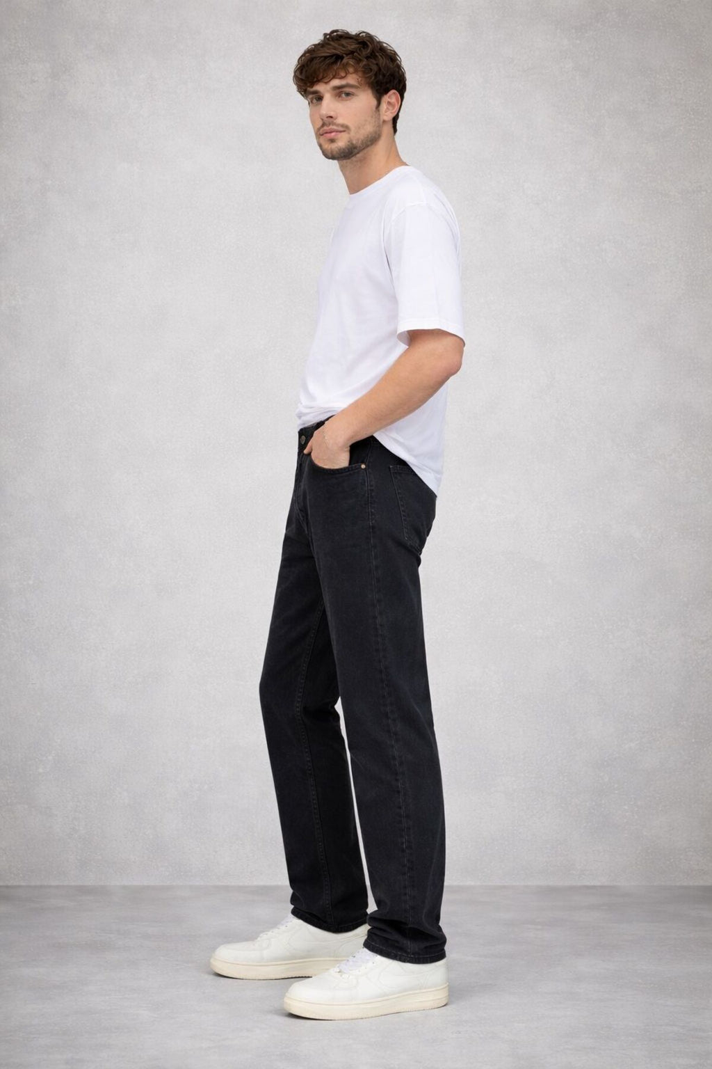 Erkek Bol Rahat Kalıp Denim Pantolon