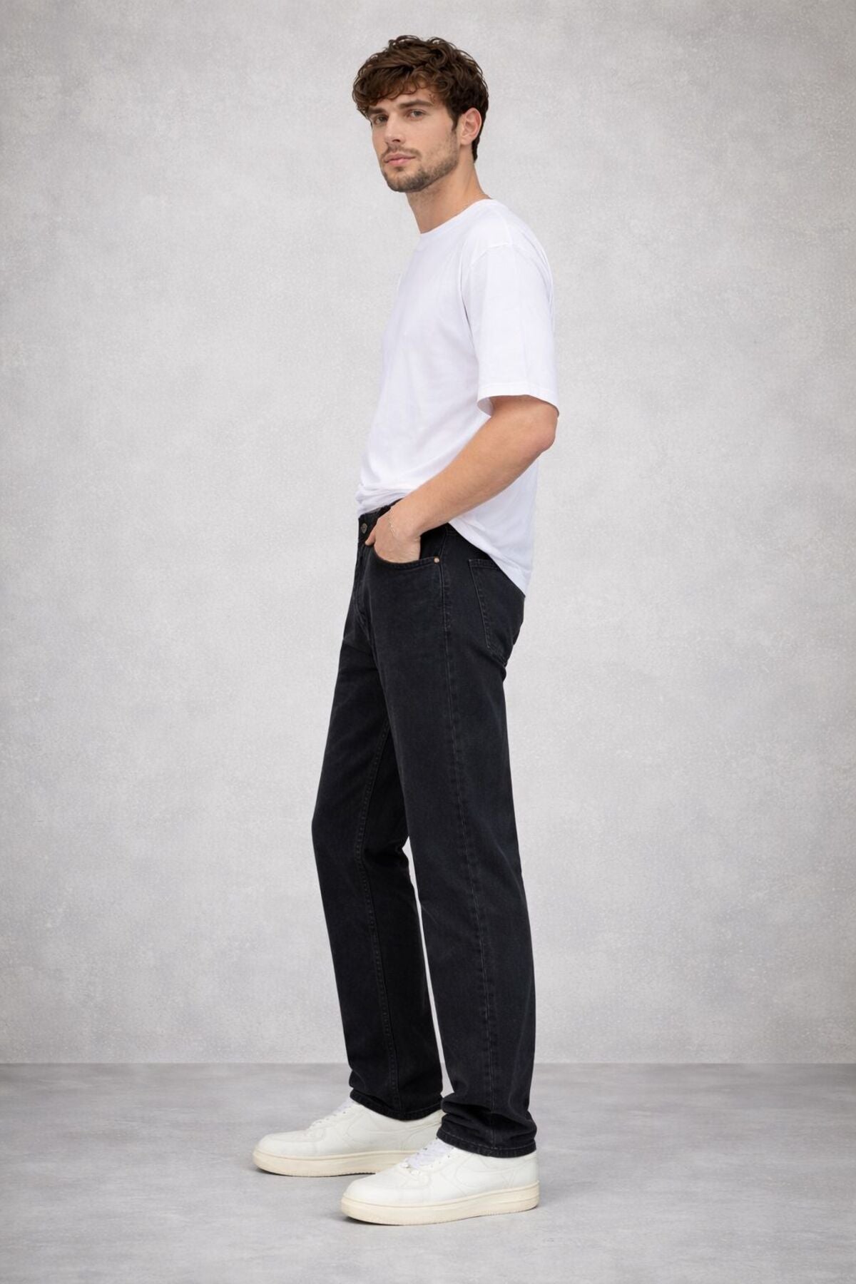 Erkek Bol Rahat Kalıp Denim Pantolon