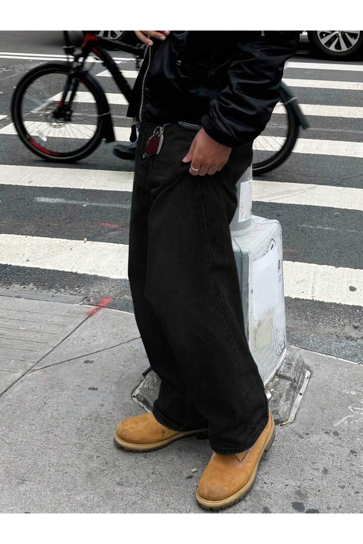 Erkek Oversize Denim Pantolon Rahat Kalıp Modern Kesim Günlük Streetwear Kot Pantolon