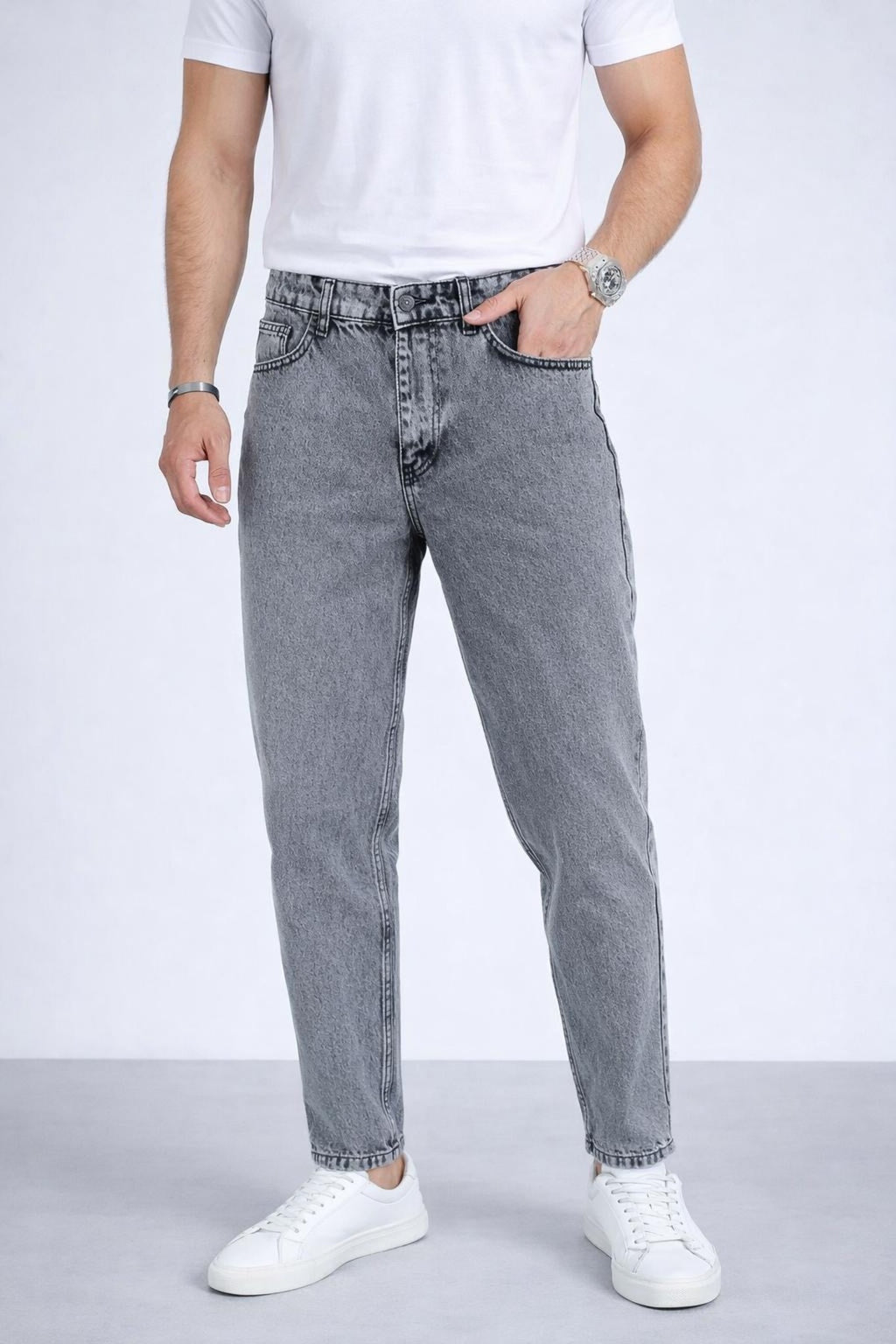 Erkek Rahat Kalıp Denim Pantolon Modern Kesim Günlük Şık Basic Kot
