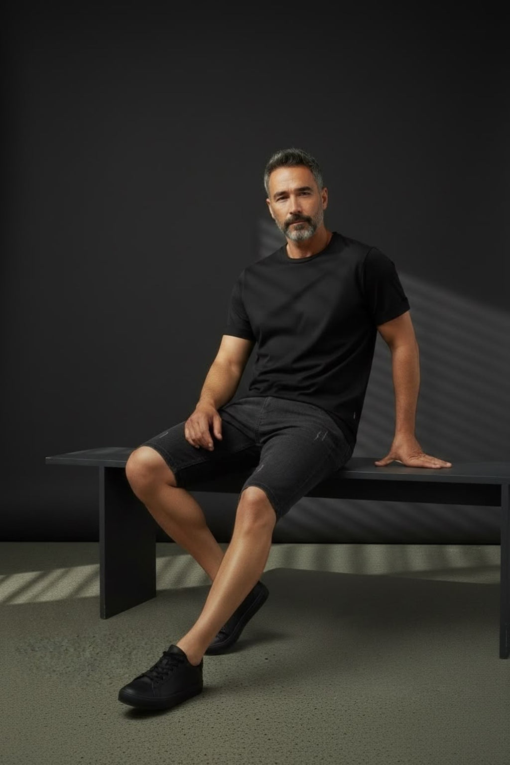 Erkek Denim Şort Diz Üstü Rahat Kalıp Kot Şort Günlük Kullanım