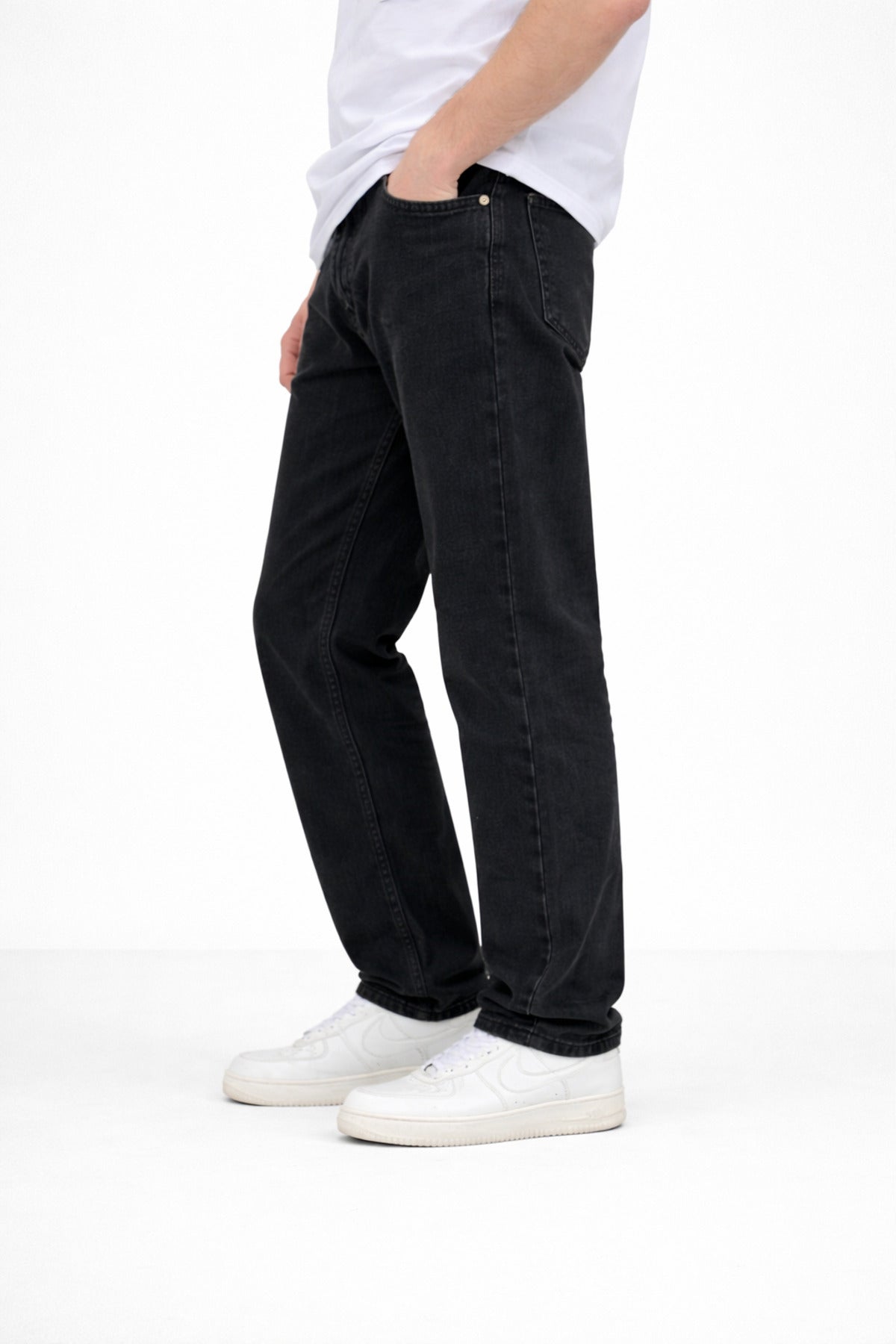 Erkek Yıkamalı Siyah Baggy Pantolon