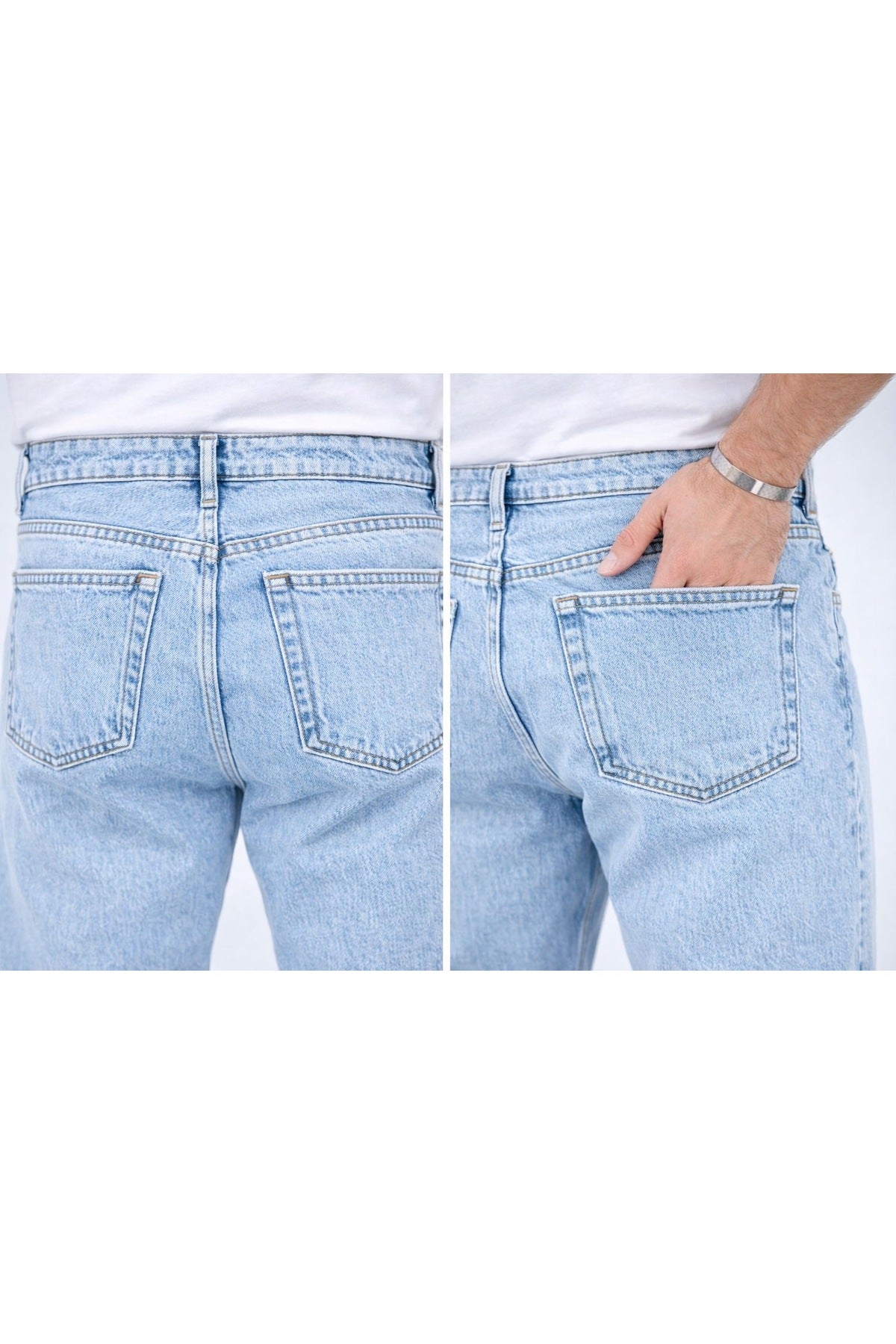 Erkek Rahat Kalıp Denim Pantolon Modern Kesim Günlük Şık Basic Kot