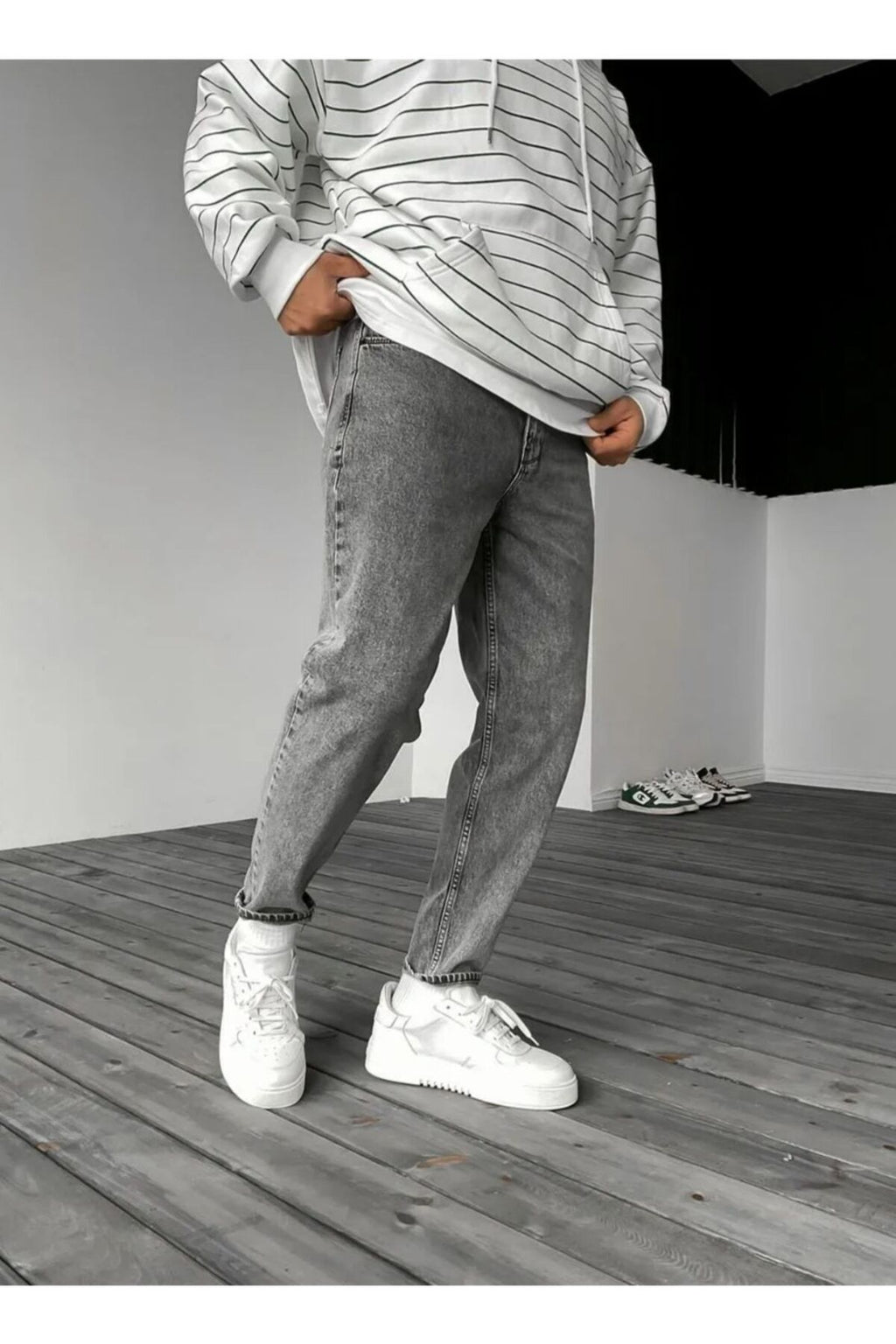 Asit Gri Boyfriend Pantolon