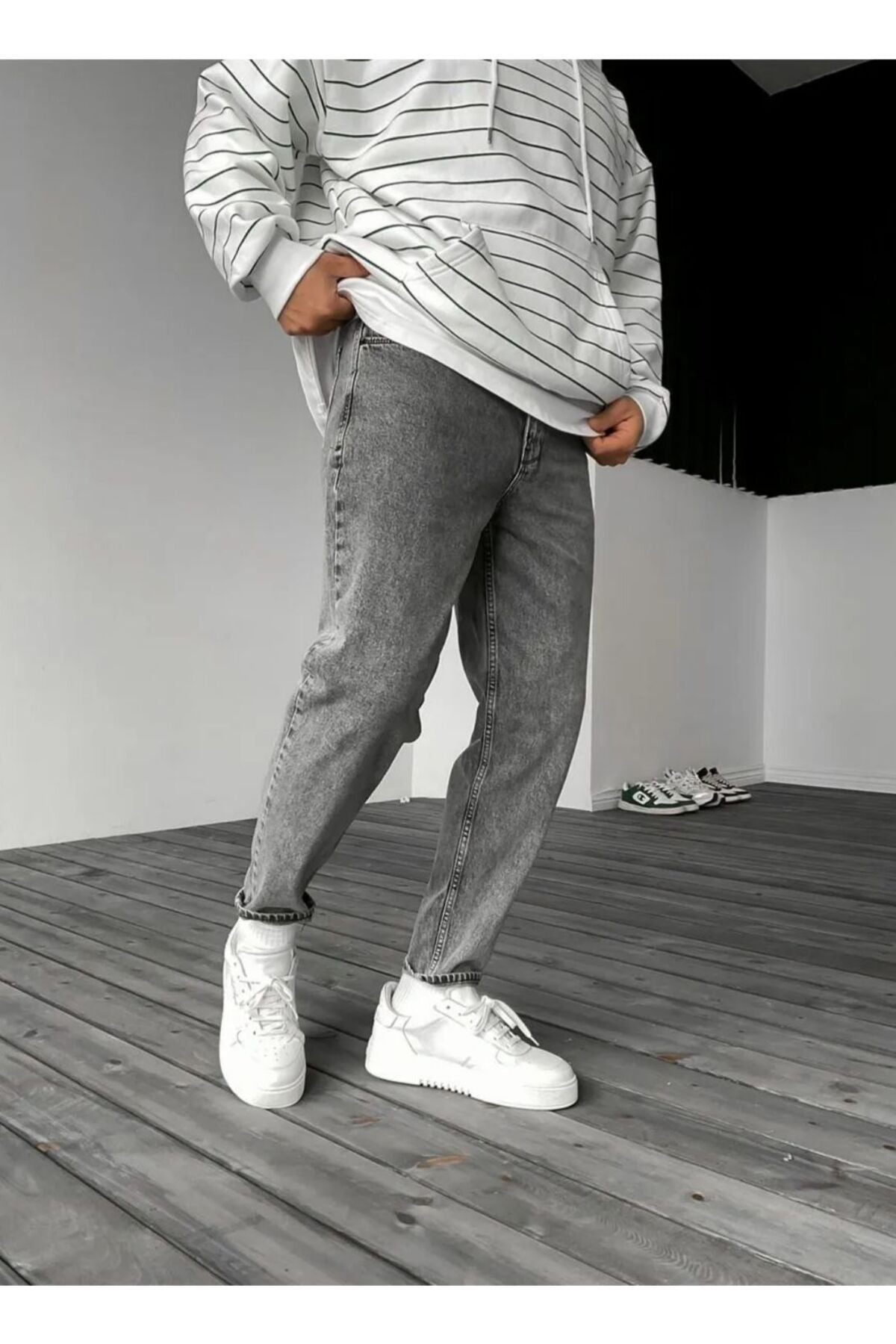 Asit Gri Boyfriend Pantolon