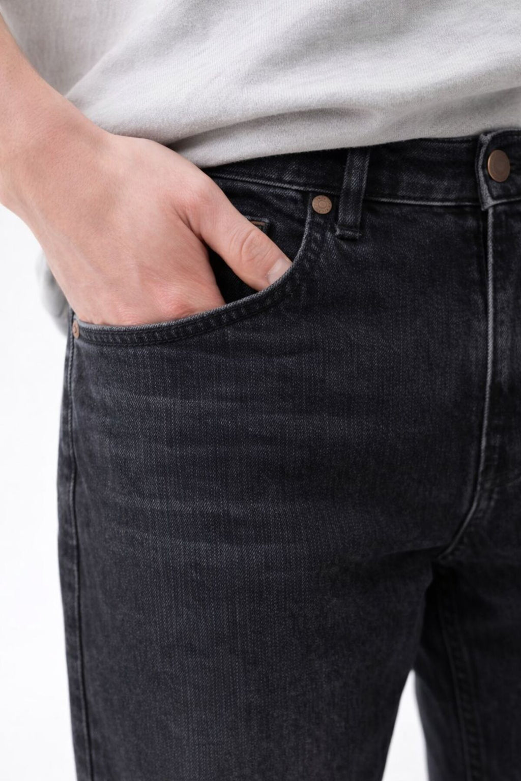 Erkek Taşlanmış Siyah Battal Boy Likralı Rahat Kalıp Kot Pantolon
