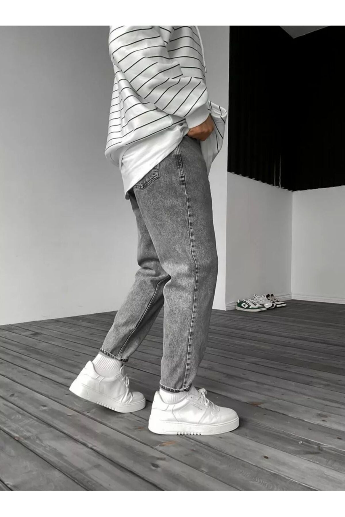 Asit Gri Boyfriend Pantolon