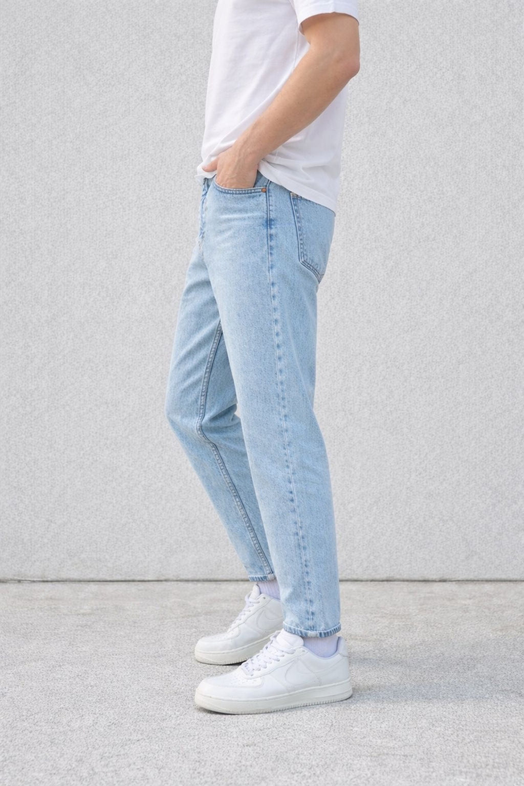 Erkek Rahat Kalıp Jean Pantolon Günlük Modern Kesim Denim Kot Pantolon