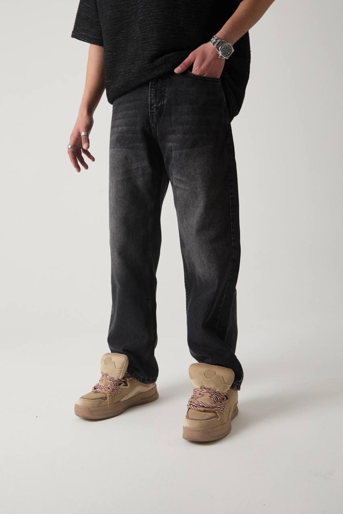 Eskitme Detay Baggy Pantolon