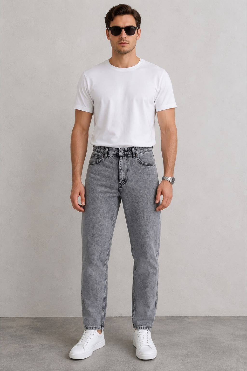 Erkek Yazlık Boyfriend Fit Jean Pantolon Rahat Kesim Denim Pantolon Günlük ve Sokak Stiline Uygun