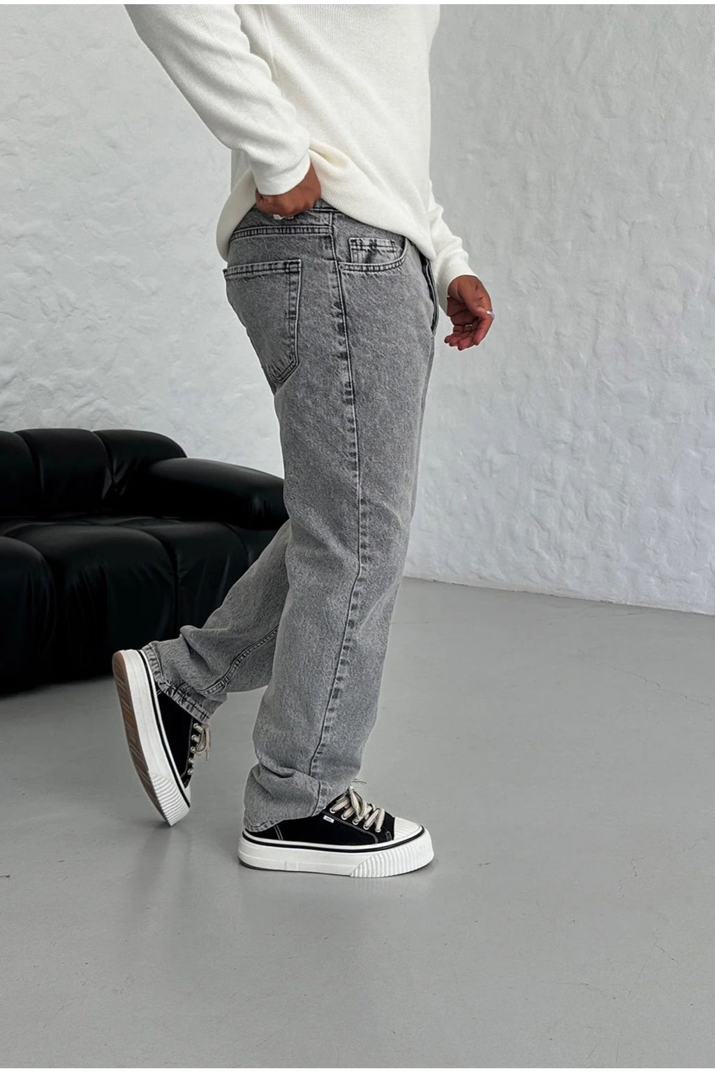 Asit Gri Baggy Pantolon