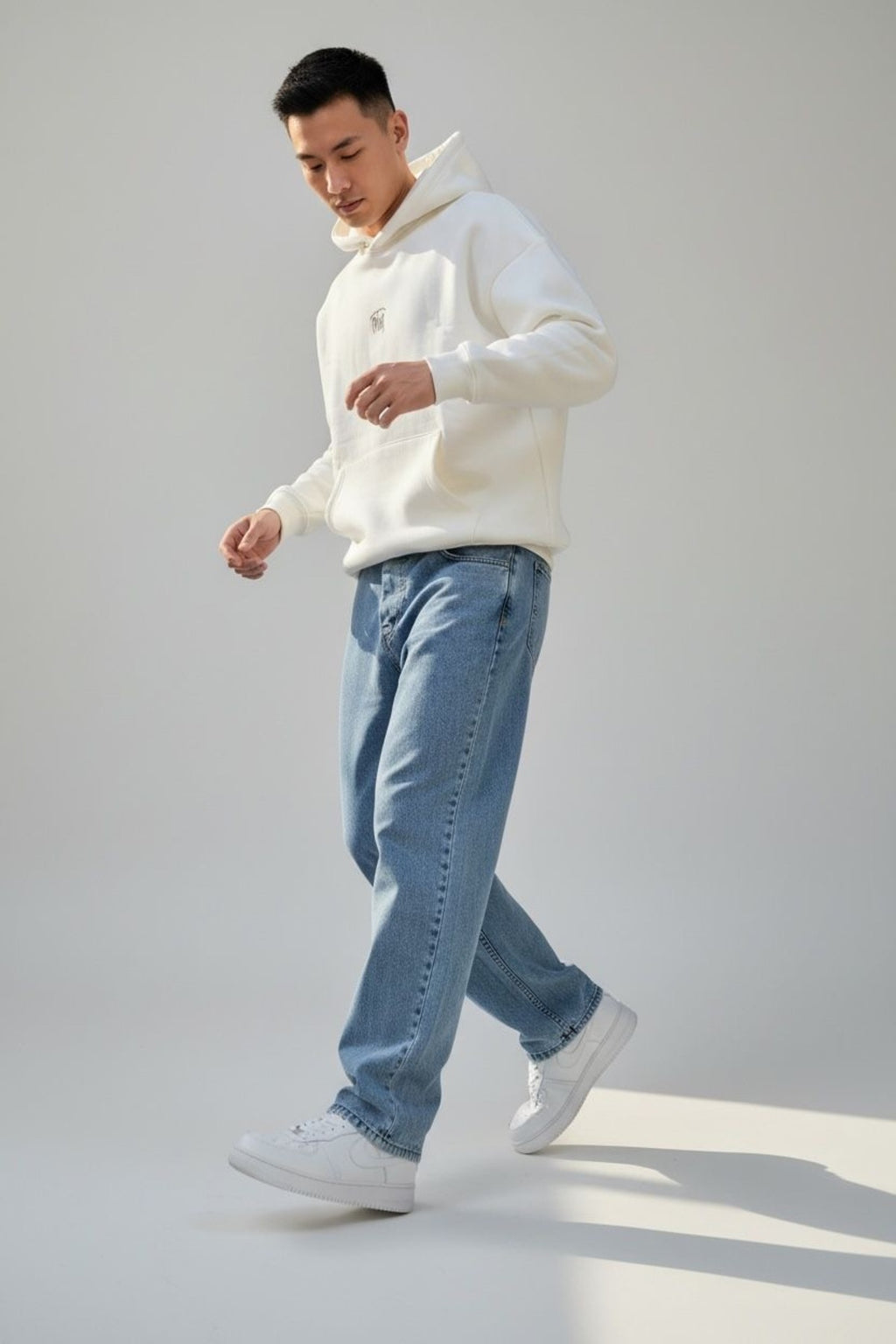 Erkek Kar Yıkama Relaxed Pantolon Rahat Kesim Denim