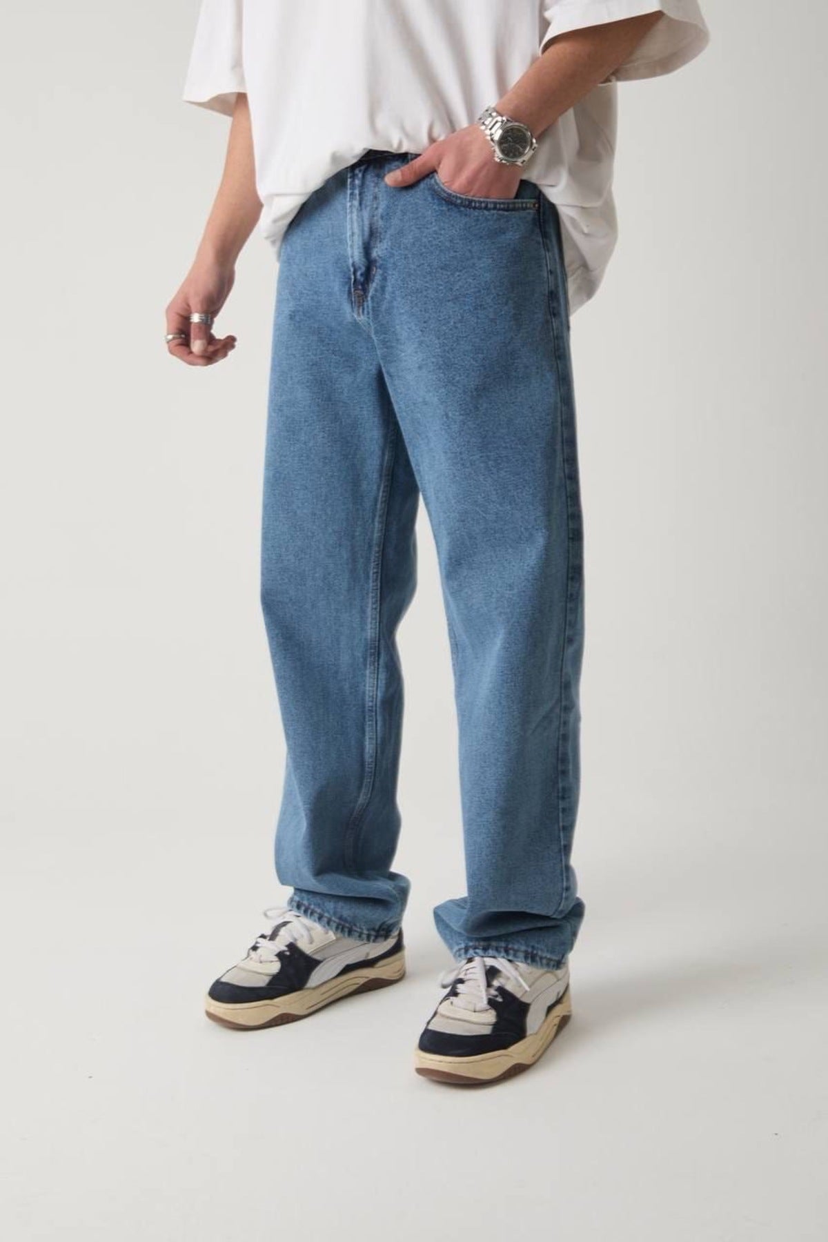 Mavi Baggy Pantolon