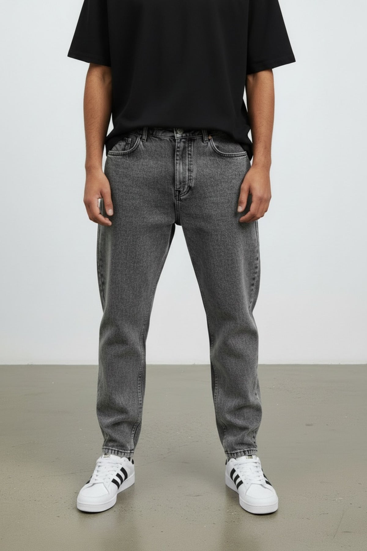 Erkek Boyfriend Kot Pantolon Rahat Kalıp Modern Kesim Günlük Şık Denim