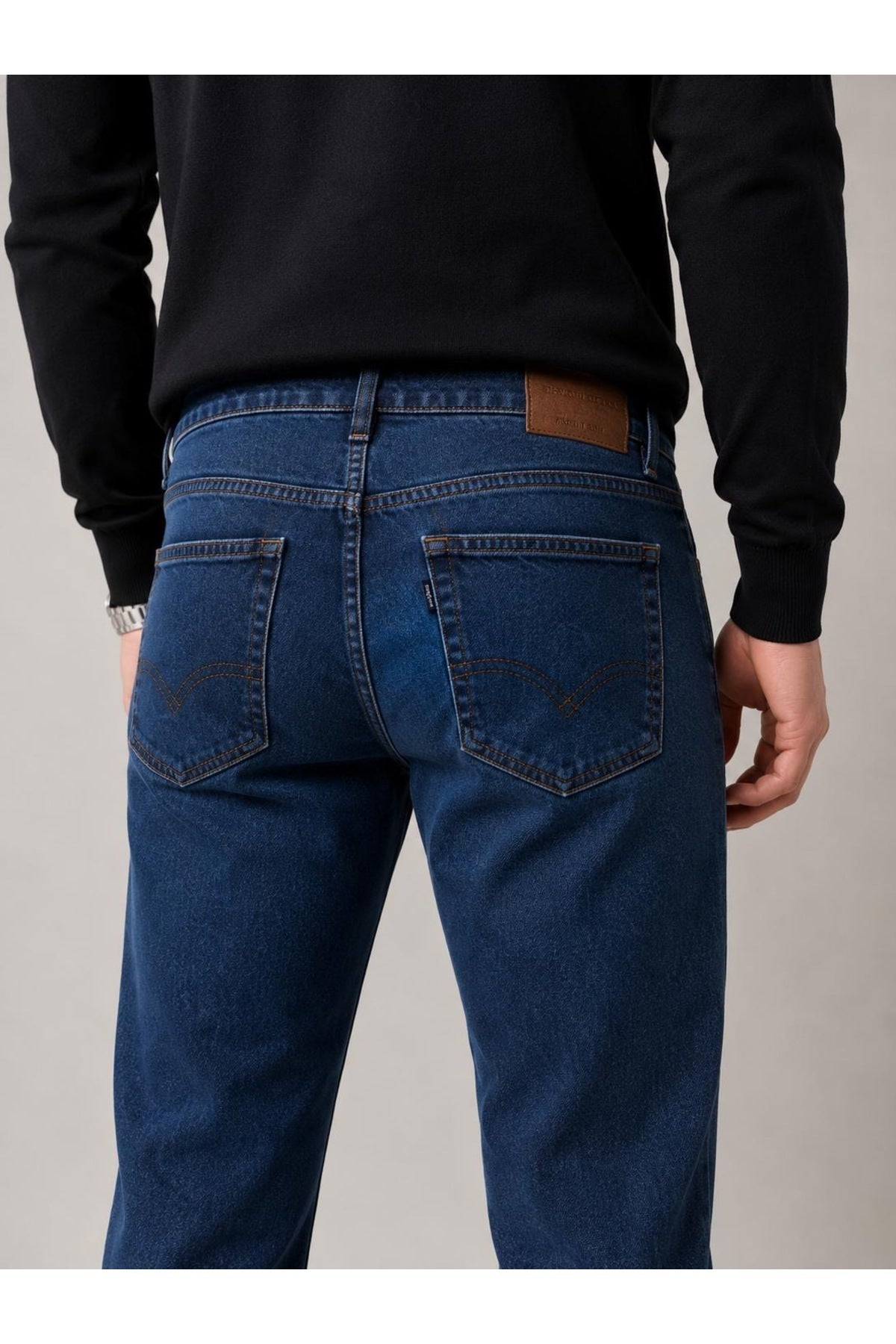 Erkek Kot Rengi Regular Kalıp Kot Pantolon Jeans