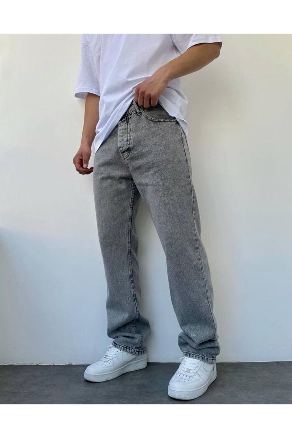 Asit Gri Baggy Pantolon