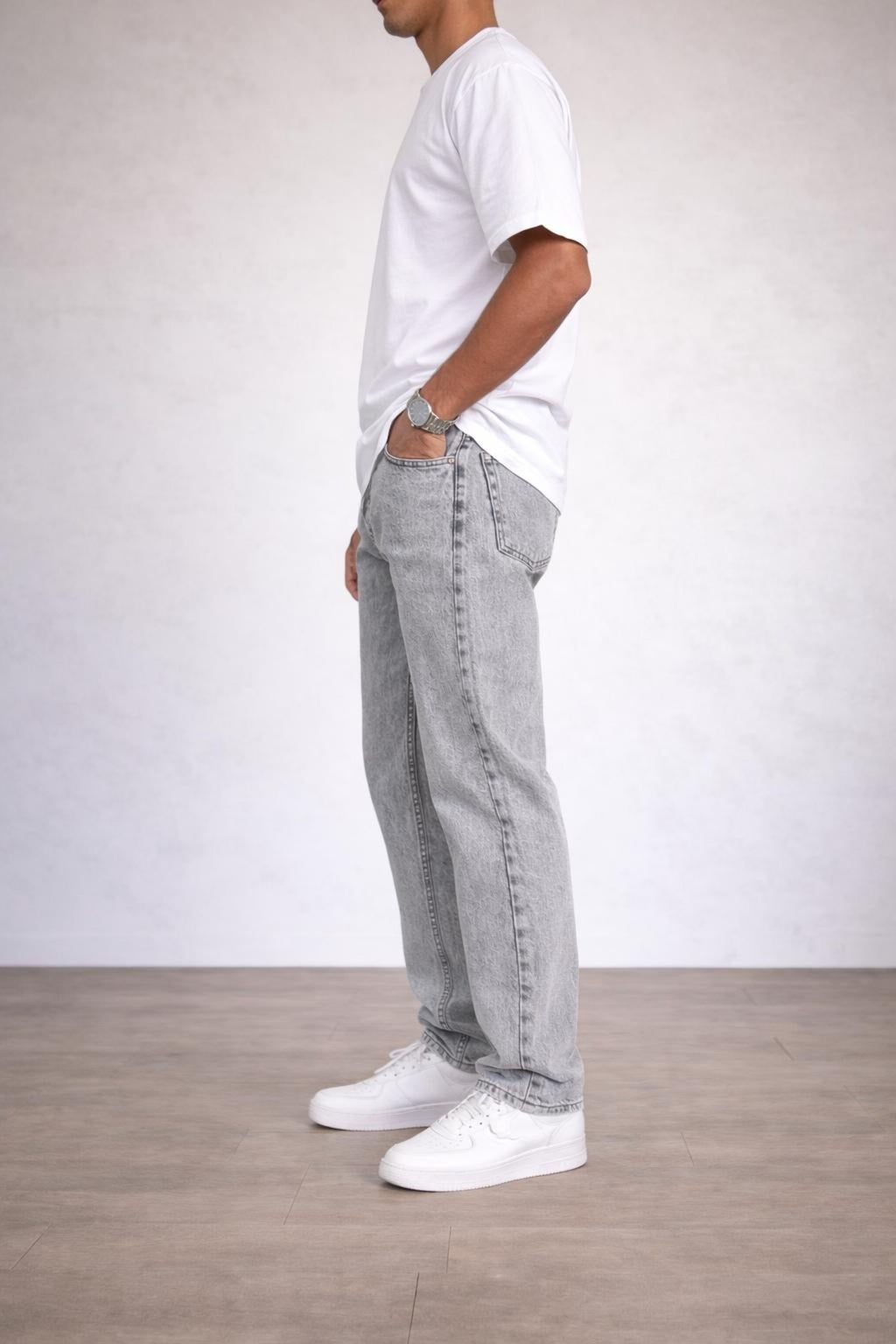 Erkek Rahat Kalıp Denim Pantolon Düz Kesim Günlük Şık Basic Modern Jean